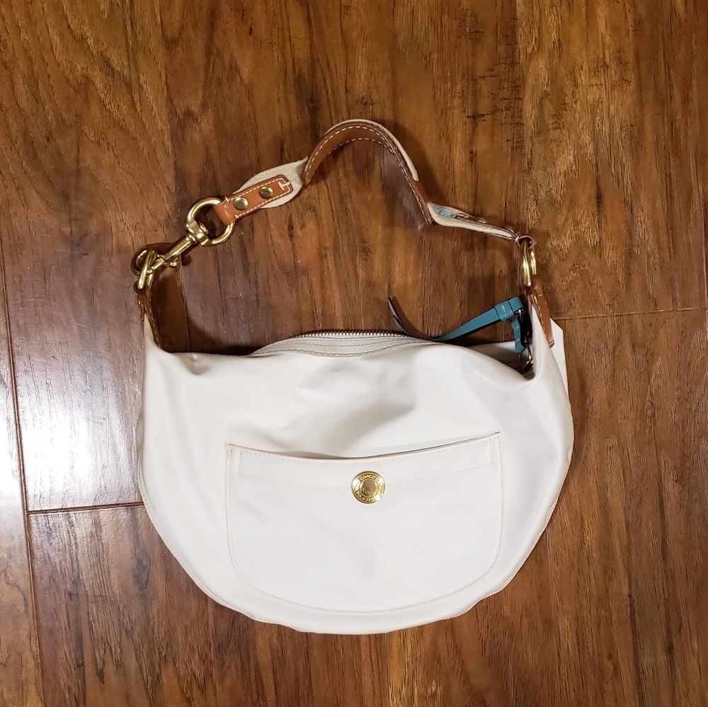 Satin Coach Hampton Hobo purse